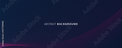 Abstract dark blue background. Curved lines element. Modern graphic design. Suit for poster, banner, brochure, cover, corporate, website, flyer. Vector illustration