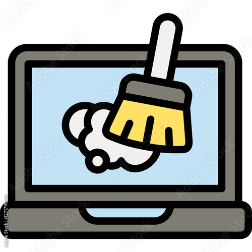 laptop cleaning icon