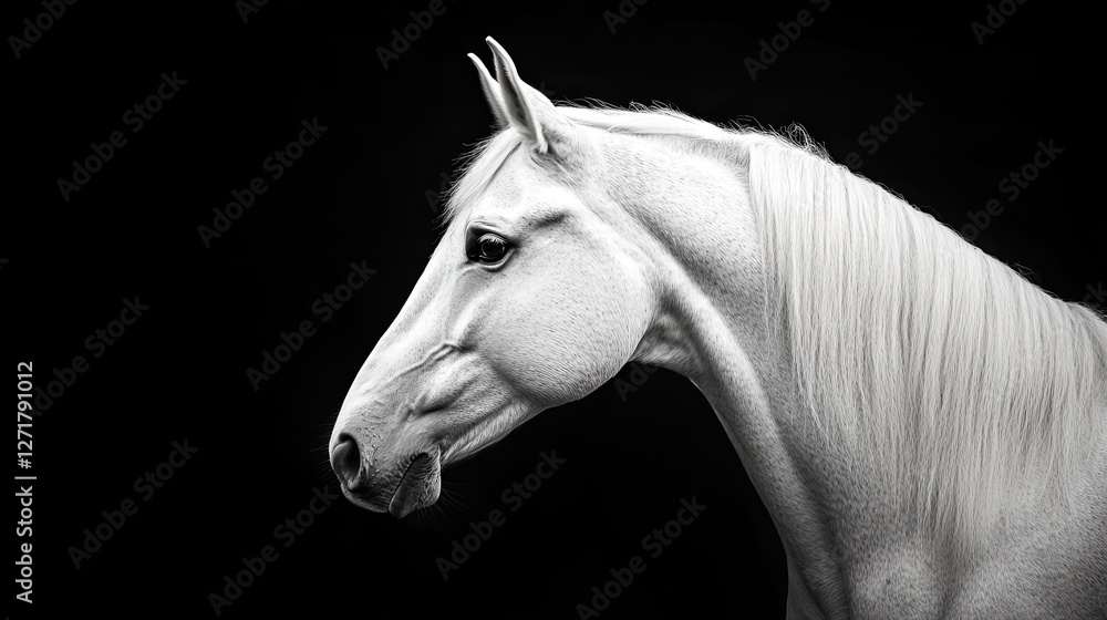 Obraz premium Portrait of a stunning white horse 