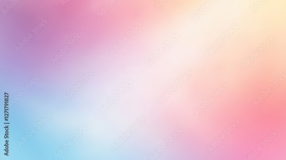 Obraz premium A dreamy pastel gradient featuring soft hues of pink, blue, and cream, perfect for creating a serene and calming atmosphere.