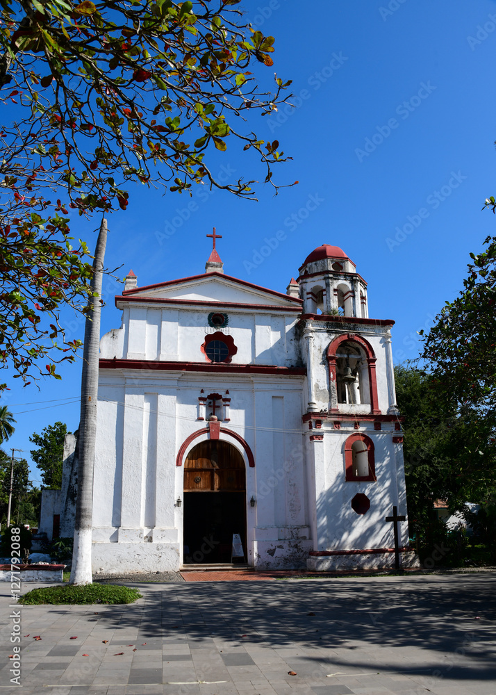 An exterior of a church in La Antigua, Mexico