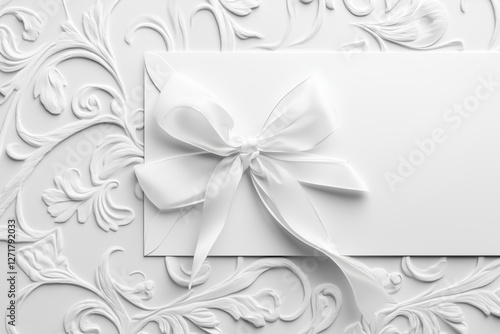 Blank white wedding invitation. Mock up template for Design