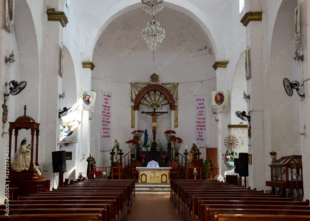 Inside of a Church in La Antigua, in Mexico