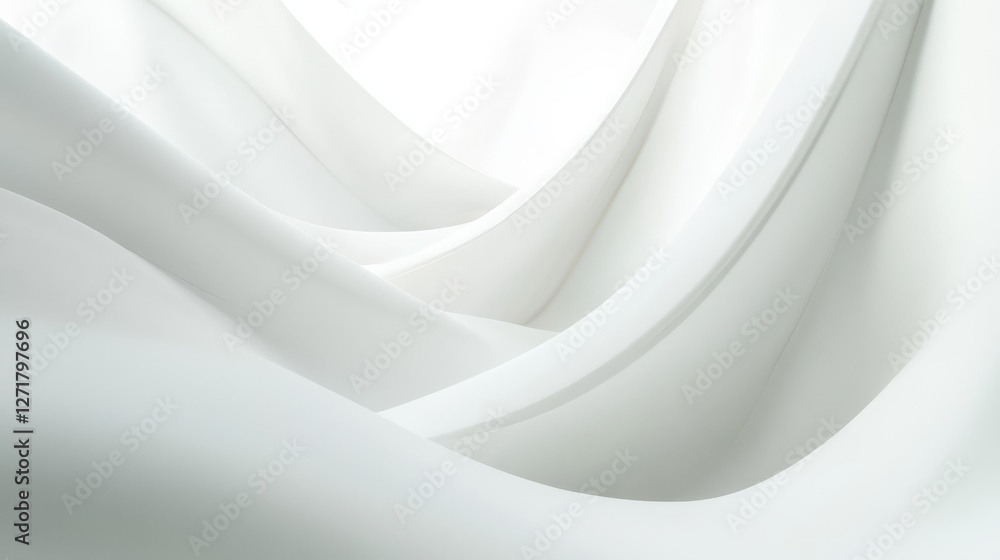 Abstract white fabric drapes create smooth flowing curves and soft textures, evoking a sense of tranquility and elegance. Abstract white fabric drapes create smooth flowing curves and soft textures, evoking a sense of tranquility and elegance.