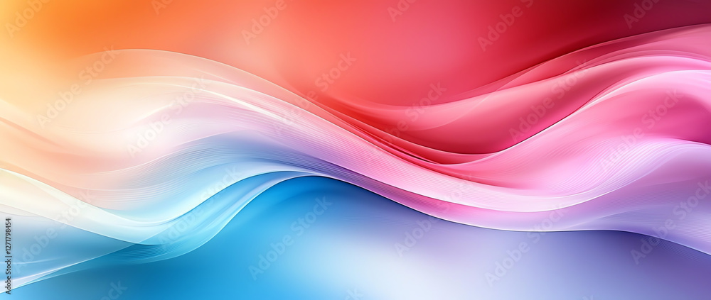 Colorful abstract waves in soft pastel shades of red, pink, and blue create serene and dreamy atmosphere, perfect for backgrounds or artistic projects Colorful abstract waves in soft pastel shades of red, pink, and blue create serene and dreamy atmosphere, perfect for backgrounds or artistic projects