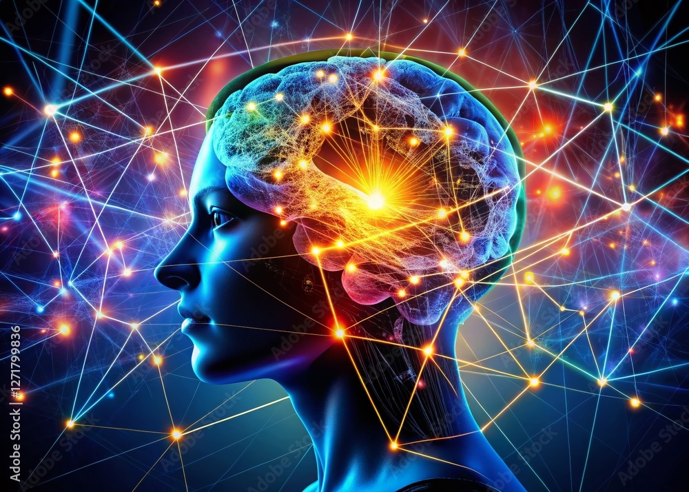 Double Exposure: World Wide Web & Human Brain - Abstract Internet Concept Double Exposure: World Wide Web & Human Brain - Abstract Internet Concept