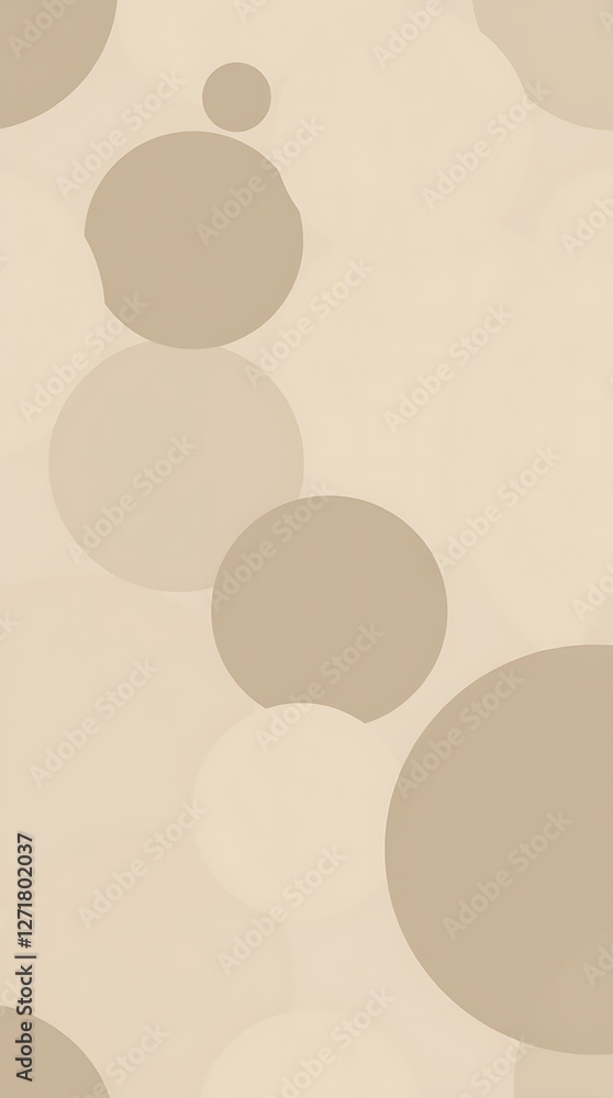 A minimalist seamless pattern of overlapping circles in varying sizes, using a muted color palette of beige, taupe, and gray, in a flat design style. A minimalist seamless pattern of overlapping circles in varying sizes, using a muted color palette of beige, taupe, and gray, in a flat design style.