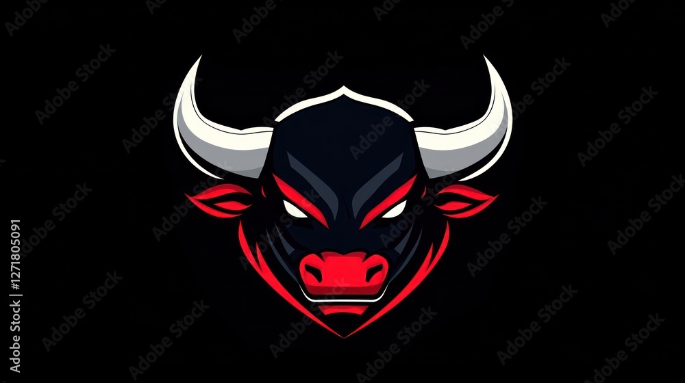 Fototapeta premium Aggressive bull head graphic design for logo or mascot