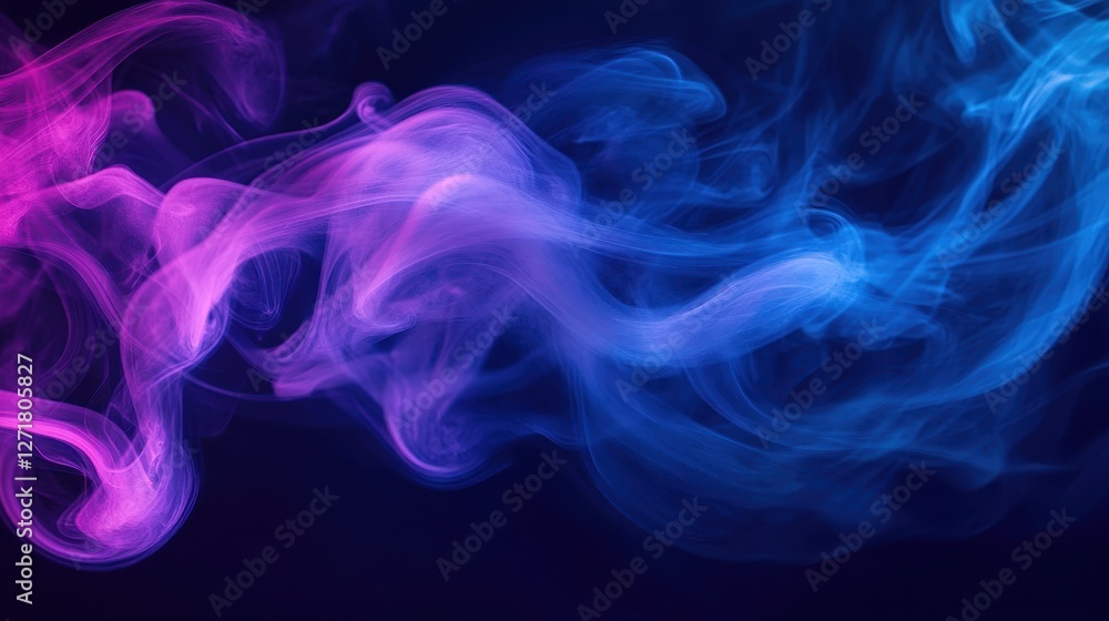 A mesmerizing swirl of pink and blue smoke creates an ethereal effect against a dark background. A mesmerizing swirl of pink and blue smoke creates an ethereal effect against a dark background.
