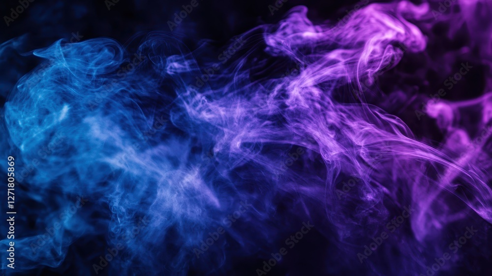 A mesmerizing swirl of blue and purple smoke intertwining against a dark background, creating an ethereal, dreamlike atmosphere. A mesmerizing swirl of blue and purple smoke intertwining against a dark background, creating an ethereal, dreamlike atmosphere.