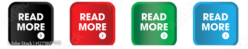 Read more icon buttons. Read more button for website design. Call for action buttons. Modern colorful buttons collection. Vector illustration.