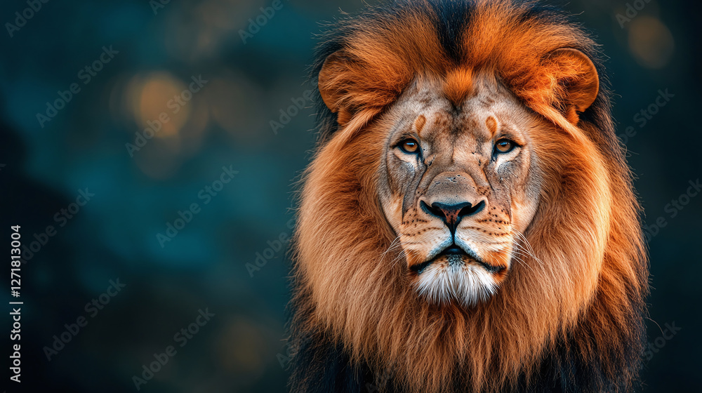 Obraz premium Fur texture of an african lion as background for design.