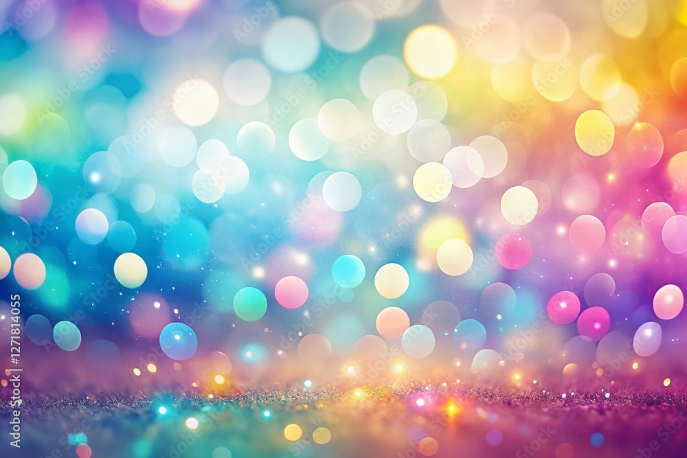 Dreamy Pastel Holographic Background with Bokeh Blur Dreamy Pastel Holographic Background with Bokeh Blur