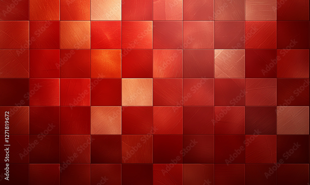 Vibrant red tiles create stunning mosaic pattern, showcasing various shades and textures. This artwork adds warmth and energy to any space, perfect for modern decor Vibrant red tiles create stunning mosaic pattern, showcasing various shades and textures. This artwork adds warmth and energy to any space, perfect for modern decor