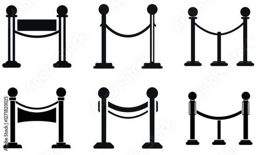 Vector Illustration of Event Rope Barriers