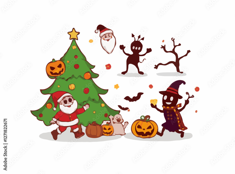 Playful Christmas and Halloween Vector Art Collection Playful Christmas and Halloween Vector Art Collection