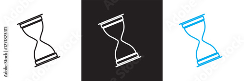 Anti aging hourglass icon. Waiting slow time single  icon . isolated on white and black background. Vector illustration. EPS 10