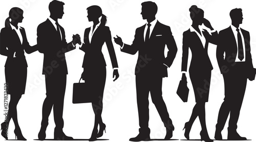 Business people, set of vector silhouettes