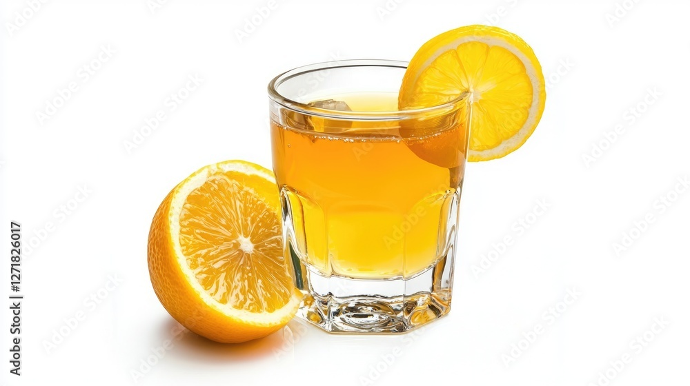 Refreshing citrus drink served in a short clear glass Refreshing citrus drink served in a short clear glass