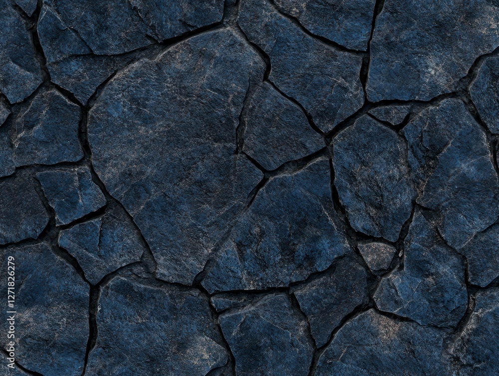 Fototapeta premium Dark Slate Stone Texture with Natural Cracks and Rough Surface Pattern
