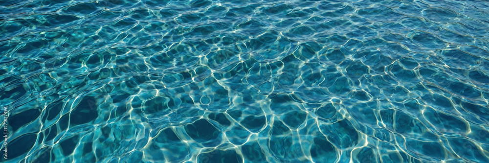 Wave patterns on the surface of a swimming pool, this top-view image highlights the elegance of water textures and natural light. Generative AI. Wave patterns on the surface of a swimming pool, this top-view image highlights the elegance of water textures and natural light. Generative AI.