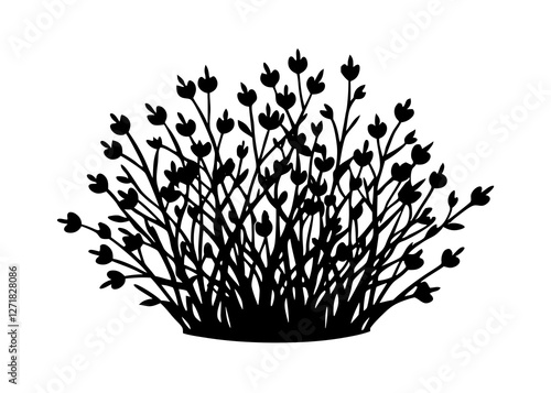 i con set of bush blossom. grass bush vector illustration
