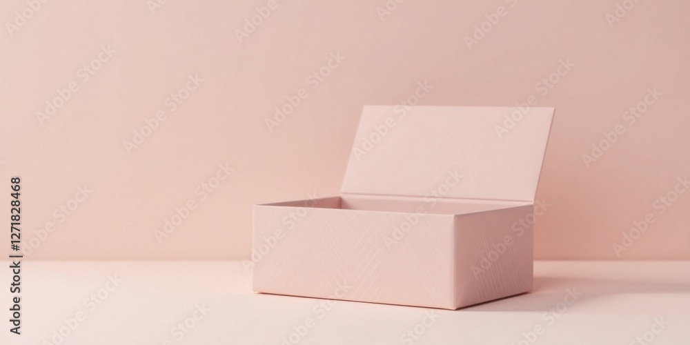 A pale pink rectangular box sits open on a pale pink surface against a pale pink background, presenting a minimalist aesthetic for product display or design inspiration. A pale pink rectangular box sits open on a pale pink surface against a pale pink background, presenting a minimalist aesthetic for product display or design inspiration.