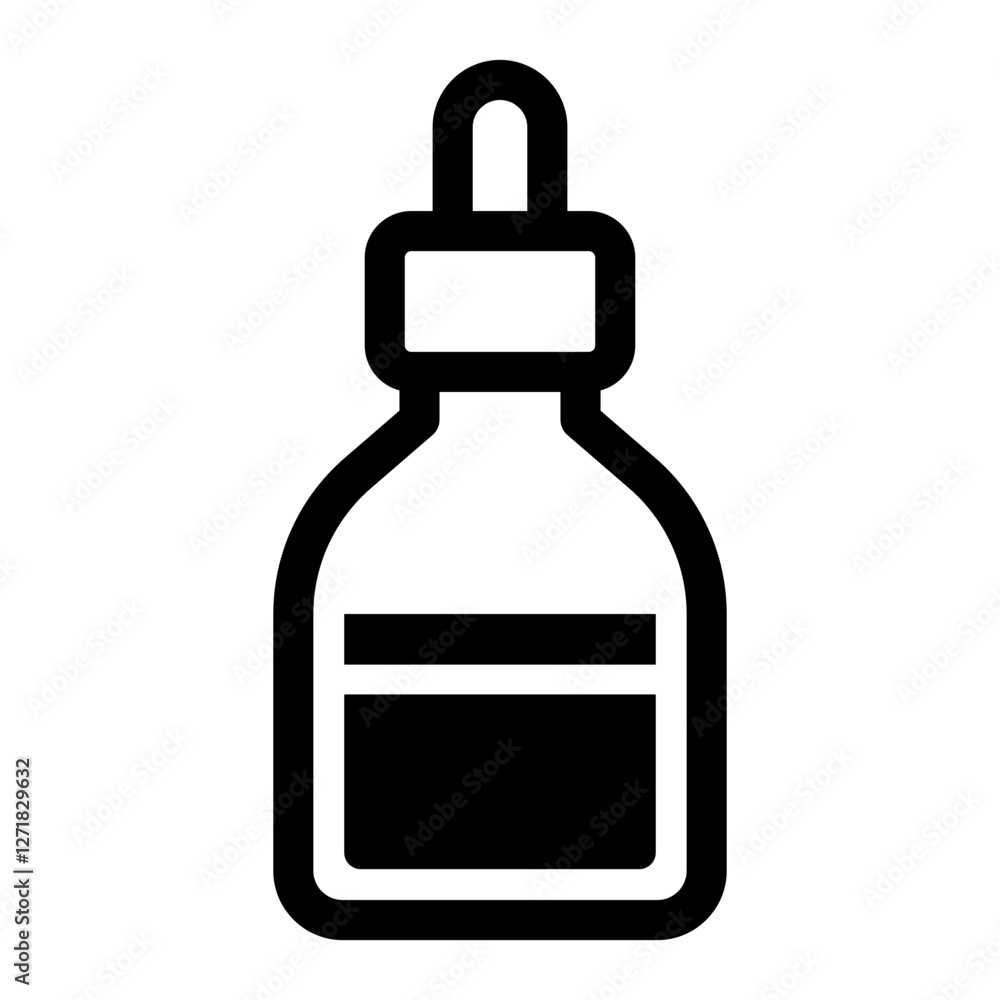 Obraz premium A medical dropper bottle icon representing liquid medicine or essential oils.