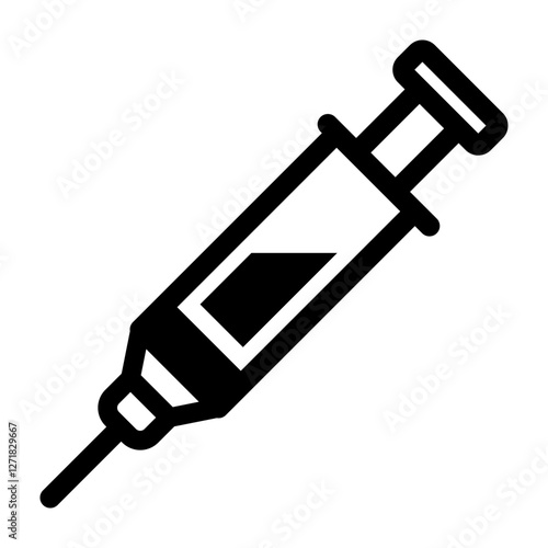 A syringe icon representing medical injections vaccines or treatment procedures.