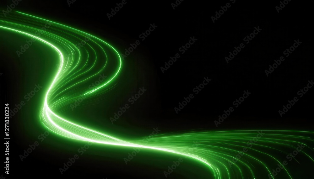 vibrant green light wave on black background, abstract digital glow, futuristic energy flow, dynamic motion, neon curve
vibrant green light wave on black background, abstract digital glow, futuristic energy flow, dynamic motion, neon curve