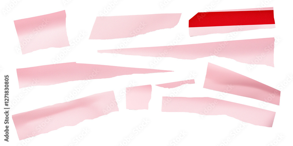 Delicate pink paper textures set with smooth surface, transparent