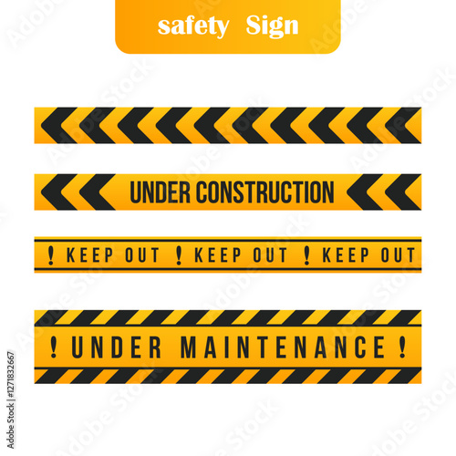 Warning safety construction sign Set