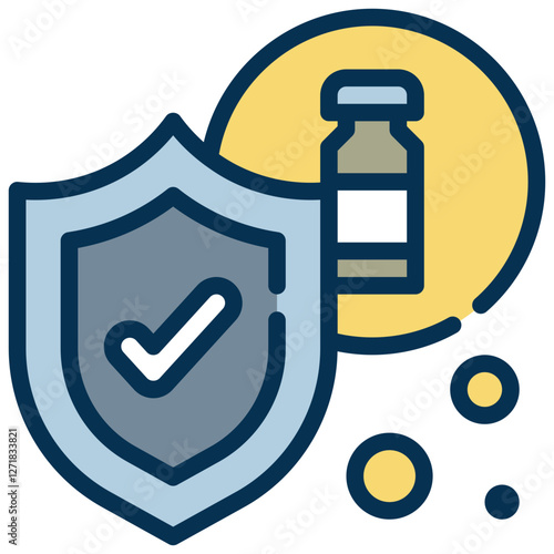 shield protection vaccine check medical filled outline icon