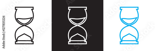 Anti aging hourglass icon. Waiting slow time single  icon . isolated on white and black background. Vector illustration. EPS 10