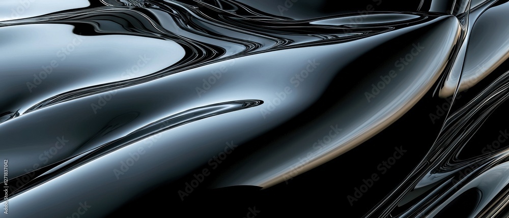 A black and shiny surface with a shiny texture A black and shiny surface with a shiny texture