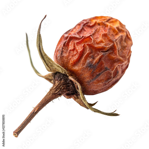 Top view of A Dried Rose Hip, isolated on transparent background photo