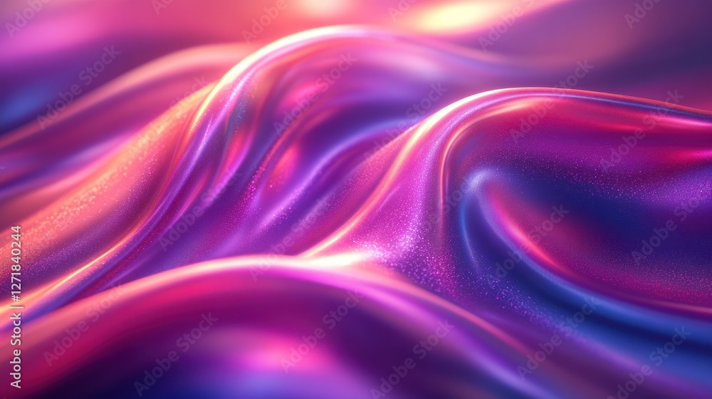 Obraz premium Abstract iridescent fabric waves in vibrant colors