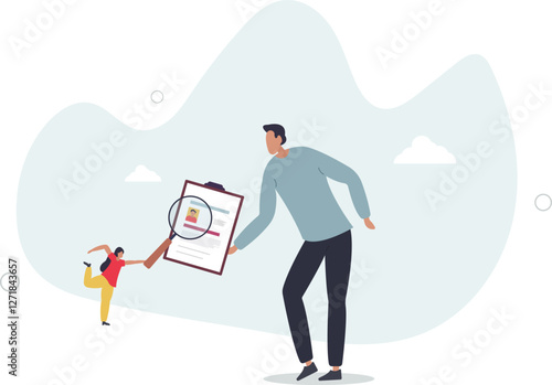 CV work application.flat character life .