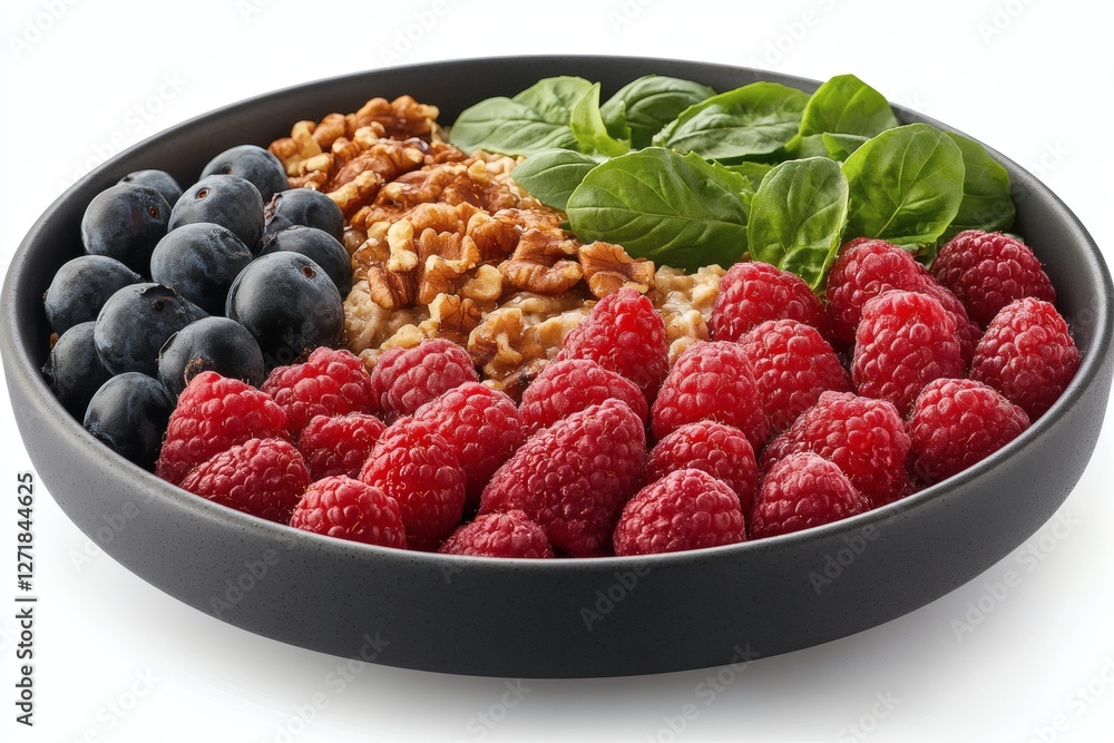 Colorful breakfast bowl with fresh fruits and nuts for a healthy start. Generative AI Colorful breakfast bowl with fresh fruits and nuts for a healthy start. Generative AI