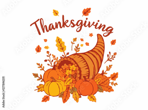 Thanksgiving Harvest Cornucopia Art