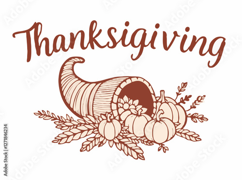 Thanksgiving Harvest Cornucopia Art