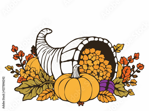 Thanksgiving Harvest Cornucopia Art