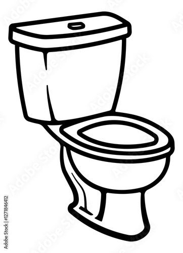  black illustration of a toilet with flush cistern without background