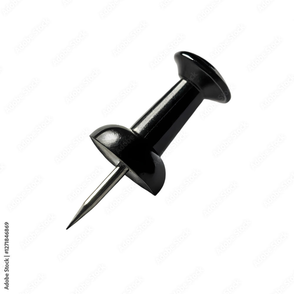 Black Push Pin: High-Res Image isolated on transparent background Black Push Pin: High-Res Image isolated on transparent background