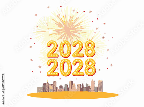 New Year's Eve Fireworks Celebration Vector