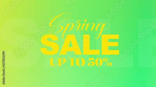 Green Spring Sale 30 % off Animated Text, Sale announcement, Animated Text Motion Graphic, Animated Motion Graphic with 3D Text, Red Spring sale Animated	