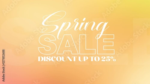 Spring Sale 25% off Animated Text, Sale announcement, Animated Text Motion Graphic, Animated Motion Graphic with 3D Text, Red Spring sale Animated	