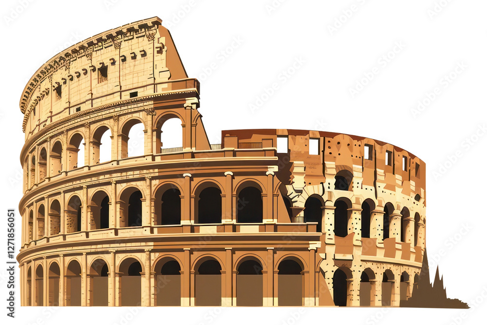 Naklejka premium PNG Colosseum in Rome architecture colosseum building.