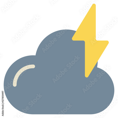 storm thunder cloud cloudy weather flat style icon