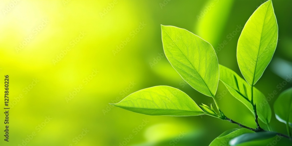 Obraz premium Young green shoots on trees. 